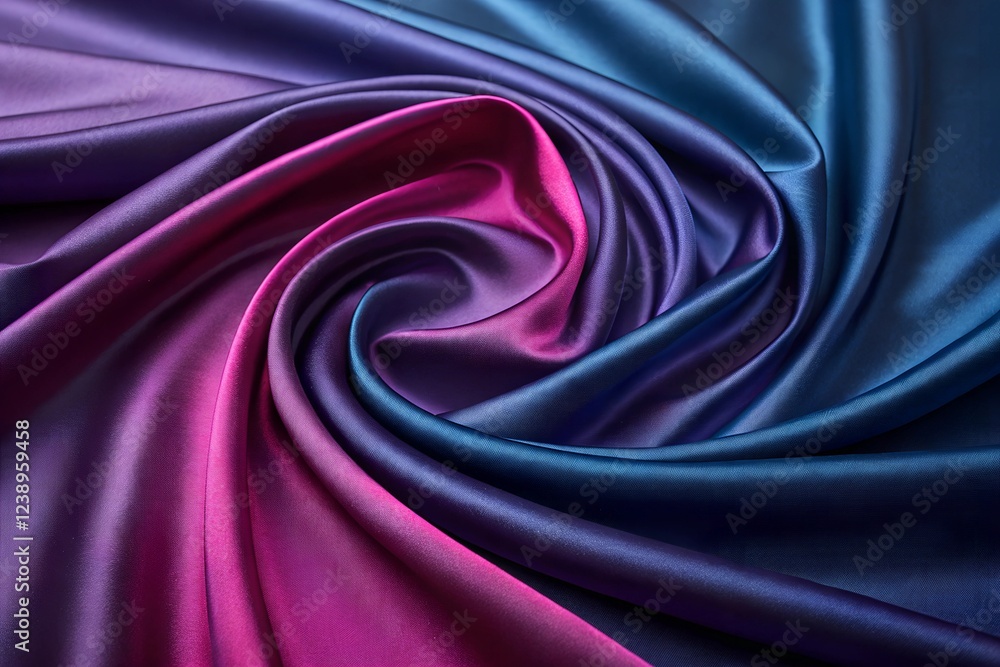 Obraz premium Close-Up of Colorful Satin Fabric Texture