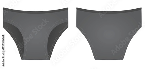 Grey  female panties knickers. vector