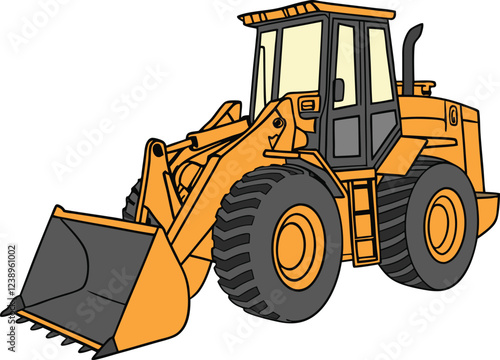 Bulldozer. Construction Truck illustration on a white isolated background. 