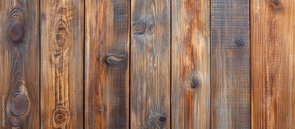 Naklejka premium Wooden wall texture background with various shades of brown and gray tones ideal for design purposes Copy Space