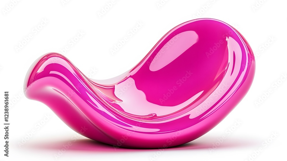 Vibrant magenta paint fluid flowing on a white background, creates a visual effect, generative AI Vibrant magenta paint fluid flowing on a white background, creates a visual effect, generative AI