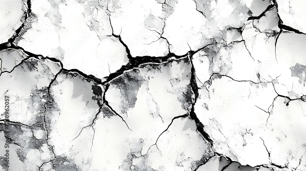 Obraz premium Abstract Black and White Cracked Texture Background