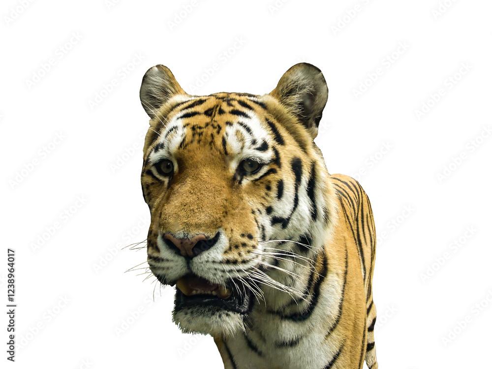 Obraz premium tiger head isolated on transparent white background