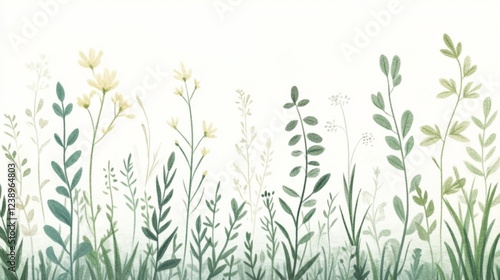 Wallpaper Mural Green and yellow wildflowers meadow, nature background, for wallpaper Torontodigital.ca