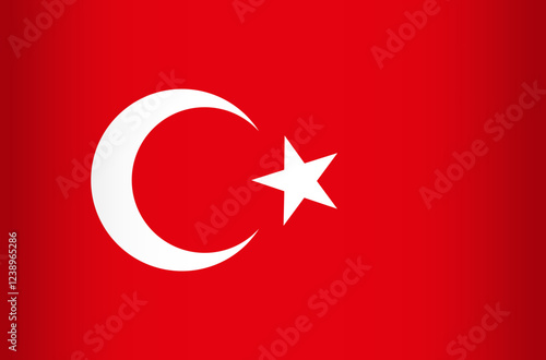 National Flag of the Republic of Turkey. Vector Element