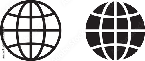 World - planet Earth. Icon with reflection on white background