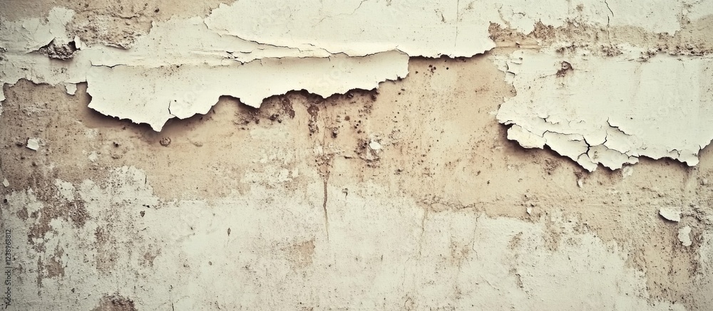 Peeling paint and cracked texture on an old wall surface with light brown and beige tones and Copy Space for text placement. Peeling paint and cracked texture on an old wall surface with light brown and beige tones and Copy Space for text placement.