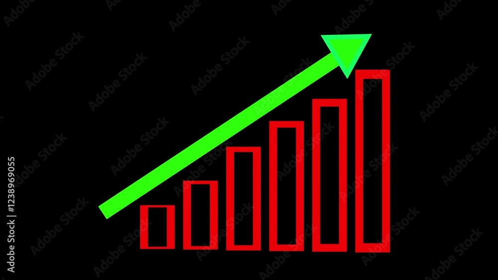 neon 4k video background business graph on black background. Successful, growth, Increased and trend neon line graph. neon 4k video background business graph on black background. Successful, growth, Increased and trend neon line graph.