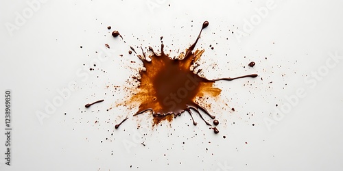 Pieces of dark chocolate falling close up on a white background, Chocolate bar pieces . hand cut on transparent