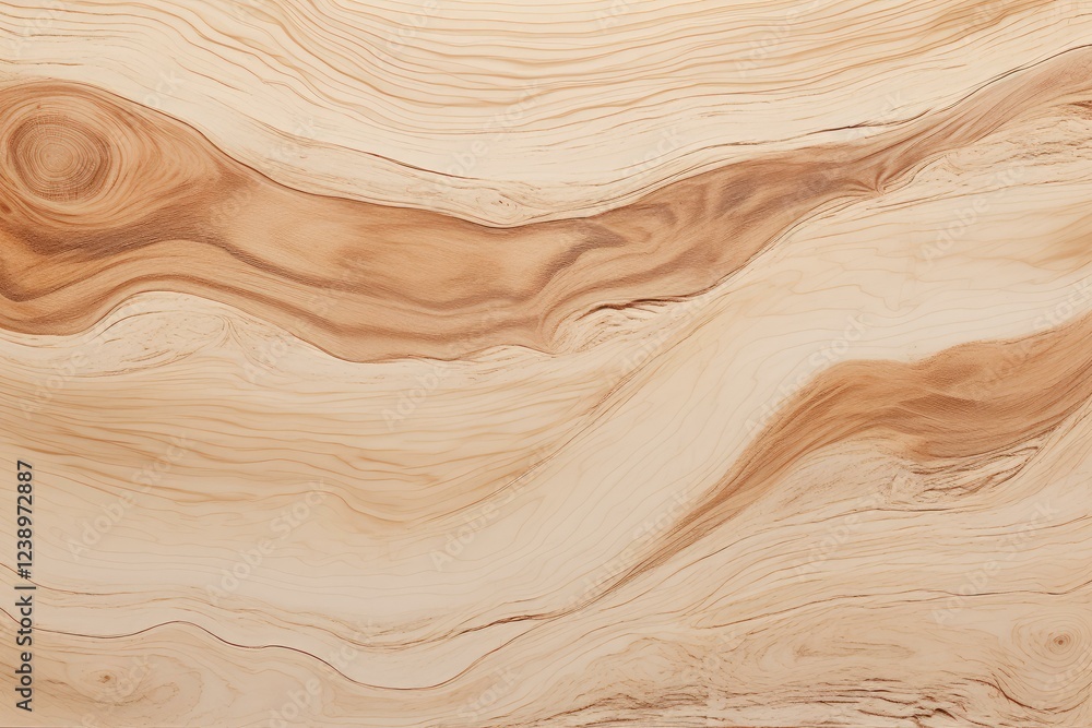 Wooden texture with natural growth rings forming a beautiful wavy pattern, ideal for backgrounds and design projects Wooden texture with natural growth rings forming a beautiful wavy pattern, ideal for backgrounds and design projects
