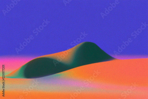 Abstract Vivid Grainy Gradient Background, Mountains landscape 