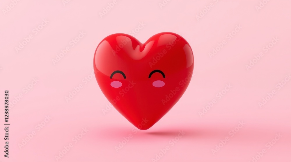 Cute Red Heart 3d Render Valentines Day Love Cute Red Heart 3d Render Valentines Day Love
