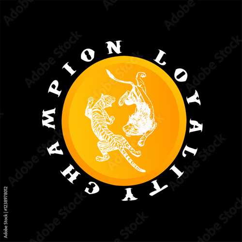 A circular logo with a gold and black color scheme, featuring a liger illustration in the center. The words "Champion Loyalty" surround the circle, giving it an exclusive and prestigious feel, possibl