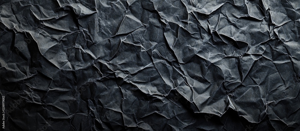 Textured crumpled black paper background detailed surface with shadows suitable for various graphic design applications Copy Space Textured crumpled black paper background detailed surface with shadows suitable for various graphic design applications Copy Space