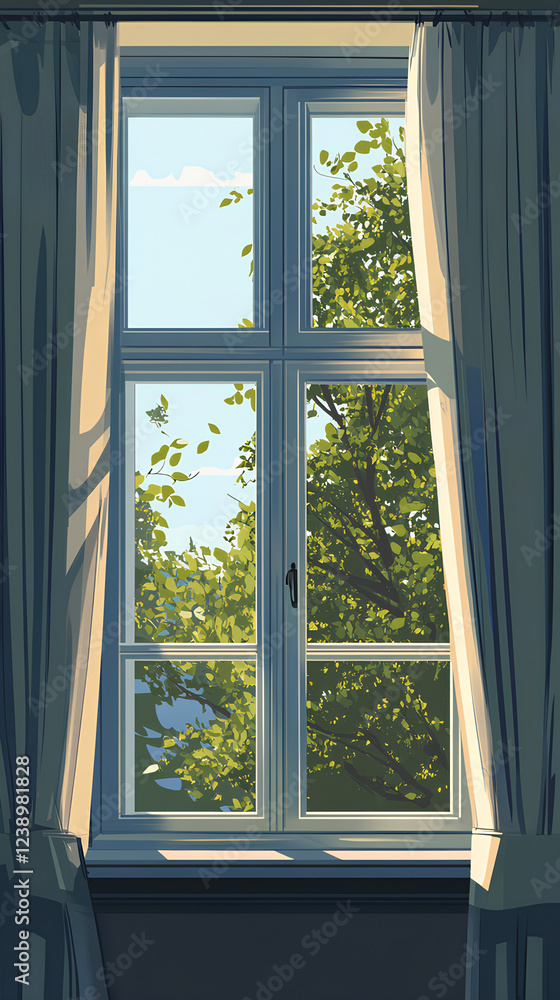 Window in the morning Window in the morning