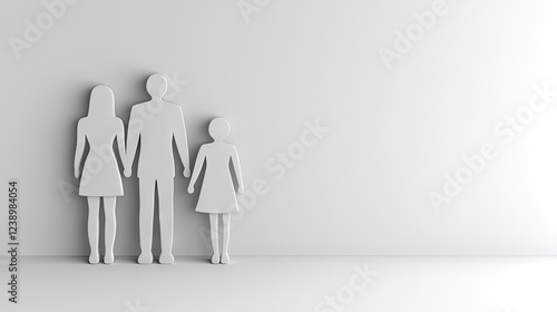 Family silhouette, white background, unity, family concept, website banner