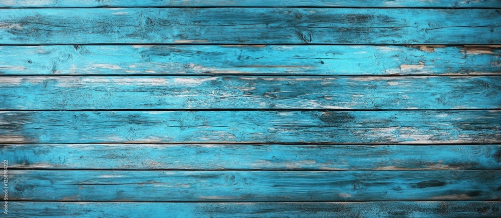 Obraz premium blue weathered wooden planks texture background with horizontal lines and visible grain details Copy Space