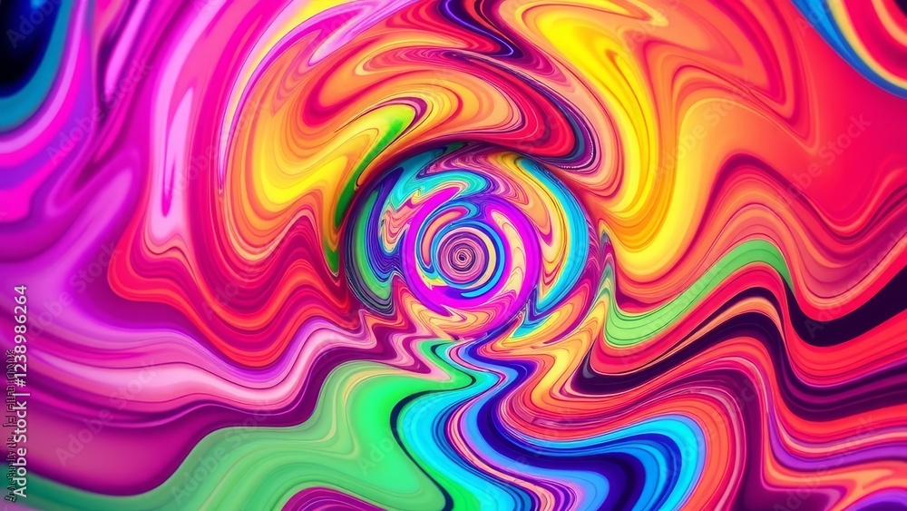 Fototapeta premium Vibrant Psychedelic Liquid Swirls Graphic Design � Hypnotic Motion Background