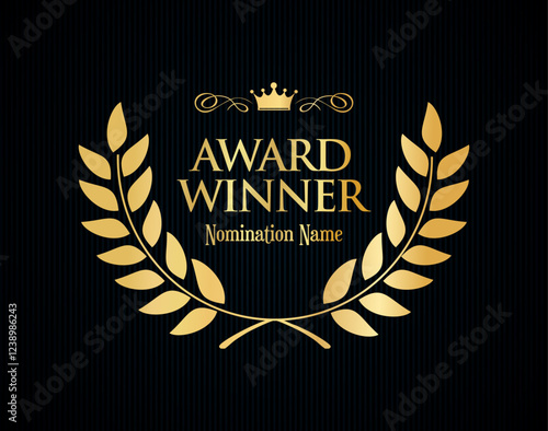 Awards logotype, isolated elegant abstract gold emblem. First 1st place symbol 