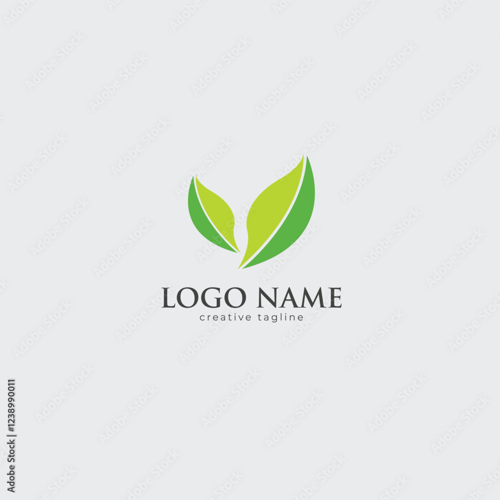 Green leaf design fully editable vector template Green leaf design fully editable vector template