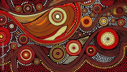 abstract theme of australian indigenous aboriginal art represent style and dot painting techniques cultural traditional art concept ai abstract image