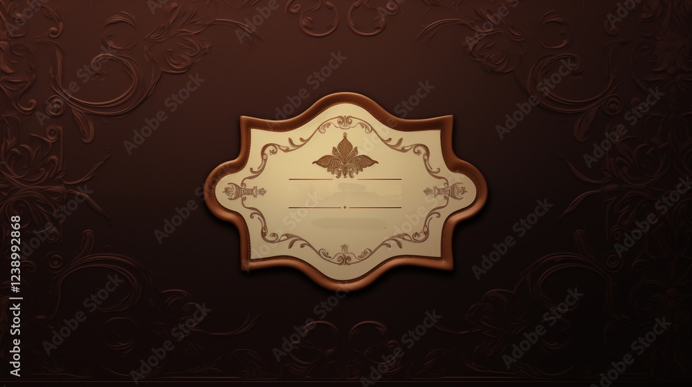A luxurious chocolate brand logo, featuring cocoa elements and a soft brown background, blank space on the right,generative ai illustration A luxurious chocolate brand logo, featuring cocoa elements and a soft brown background, blank space on the right,generative ai illustration