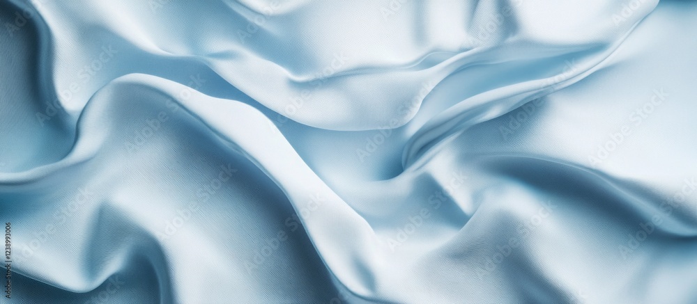 Obraz premium Blue satin fabric texture with soft creases and smooth surface ideal for background use and Copy Space.