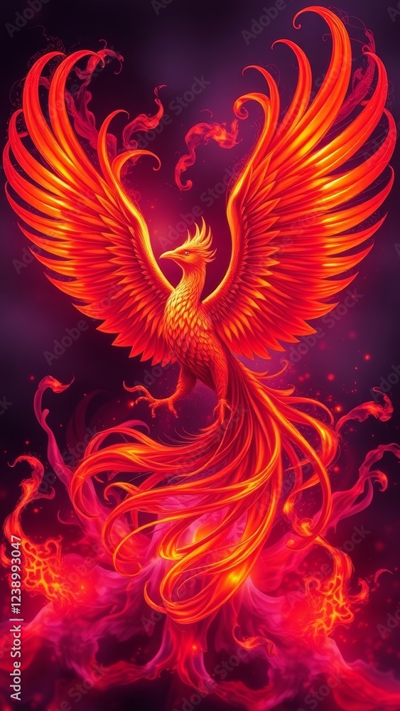 Fiery Phoenix Soaring Through the Heavens � Epic Firebird Background Fiery Phoenix Soaring Through the Heavens � Epic Firebird Background