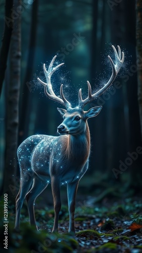 Enchanted Forest Deer � Glowing Mythical Background