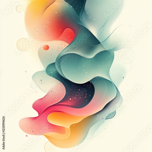 Probiotic Logo Design, Abstract Shapes, Minimalist Style, Healthy Nutrition, Modern Graphic, Soft Pastel Colors