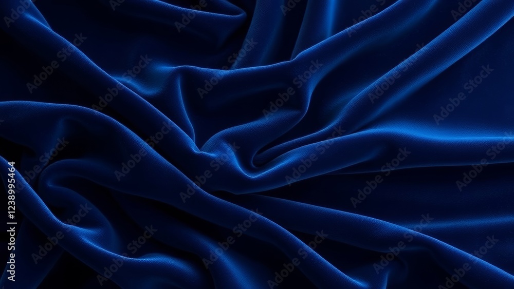 Obraz premium Deep Blue Velvet Fabric Texture � Rich Plush Background