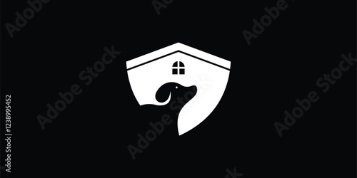 logo for dog shelter with modern concept, vector