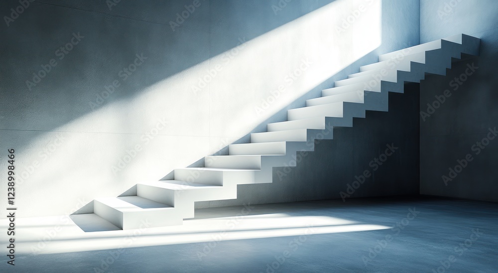 Fototapeta premium Minimalist 3D White Background with Geometric Textures and Soft Shadows