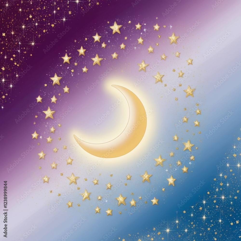 Naklejka premium A Mesmerizing Ramadan-Inspired Portrait: A Serene Representation of Faith and Spirituality, Featuring Peaceful Expressions, Soft Tones, and Symbolic Elements of Islamic Tradition and Devotion