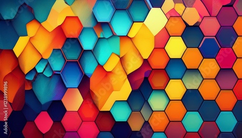 colorful hexagons creating modern abstract background design