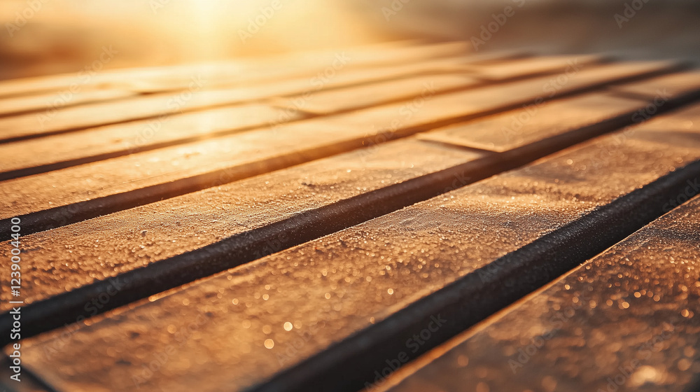 A weathered solar panel covered in fine desert dust, partially cleared by gusts of wind. The golden sunlight creates a stunning contrast between the clean and dusty sections, empha A weathered solar panel covered in fine desert dust, partially cleared by gusts of wind. The golden sunlight creates a stunning contrast between the clean and dusty sections, empha