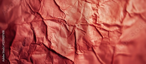 Wallpaper Mural Close-up of crumpled red textured paper with visible creases and folds Copy Space Torontodigital.ca