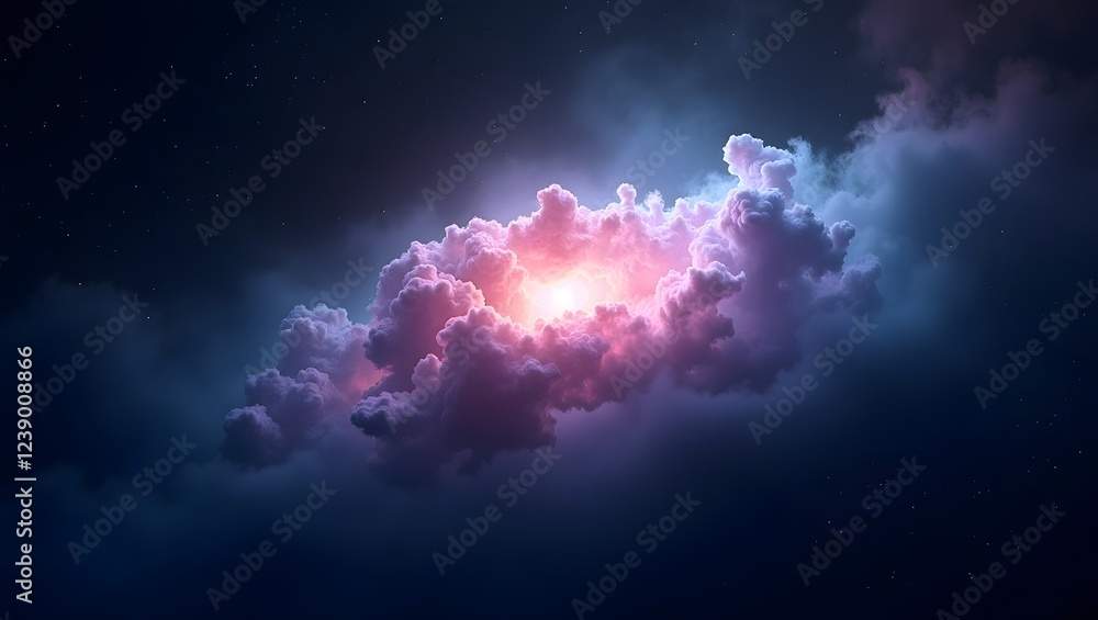 A luminescent rainbow cloud that emitted a soft, gentle glow that drifted and refracted the bright light of nearby stars. A luminescent rainbow cloud that emitted a soft, gentle glow that drifted and refracted the bright light of nearby stars.