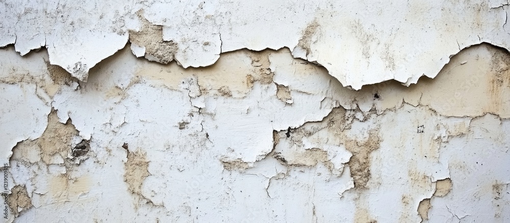 Cracked and Peeling White Paint Texture on Wall with Copy Space for Text Cracked and Peeling White Paint Texture on Wall with Copy Space for Text
