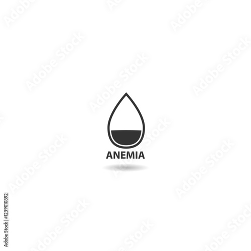 Blood Anemia icon with shadow