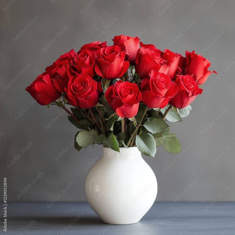 Heart-Shaped Wreath of Red Roses and Green Foliage on Rustic Wooden Background Heart-Shaped Wreath of Red Roses and Green Foliage on Rustic Wooden Background