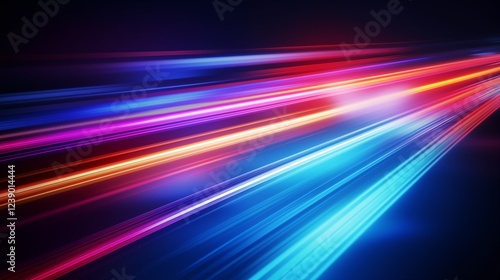 long exposure of glowing LED technology, soft pastel background, ,generative ai illustration