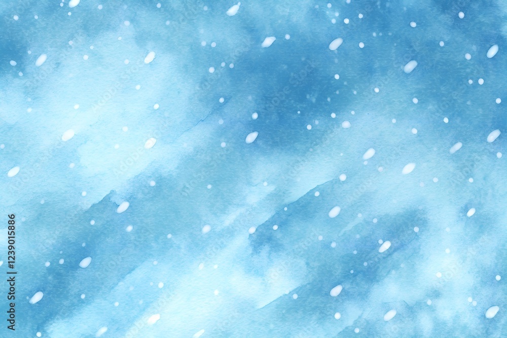Obraz premium Blue turquoise teal mint cyan white abstract watercolor. Colorful art background. Light pastel. Brush splash daub stain grunge. Like a dramatic sky with clouds. Or snow storm cold wind frost winter.