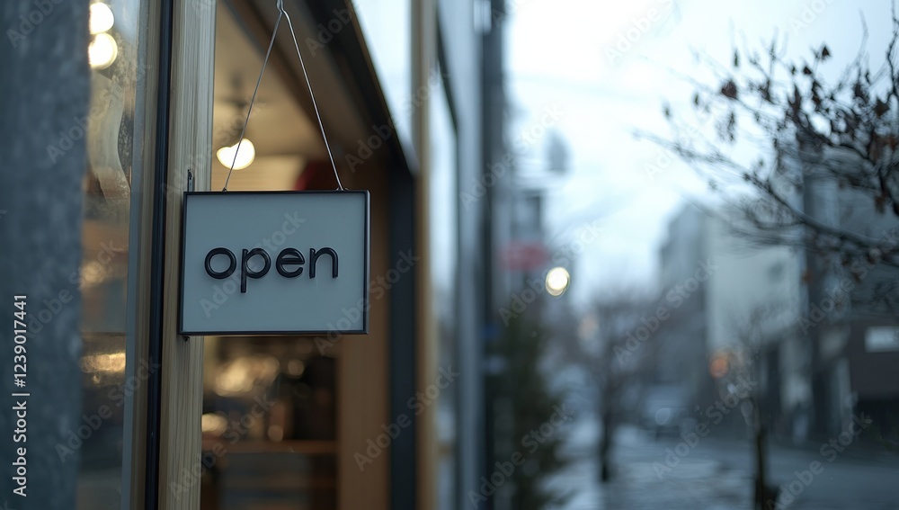You can see an open sign prominently hanging outside of a store window You can see an open sign prominently hanging outside of a store window