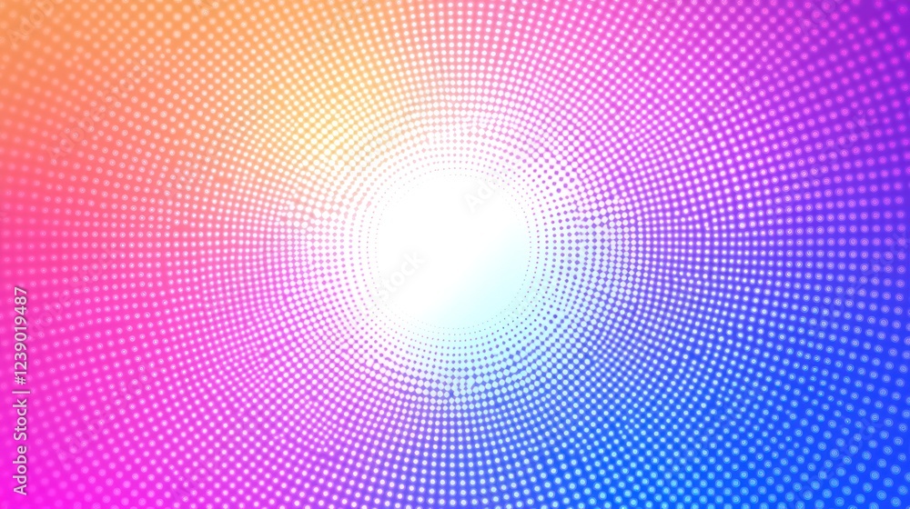 Obraz premium Abstract colorful swirl tunnel background with bright light at center.