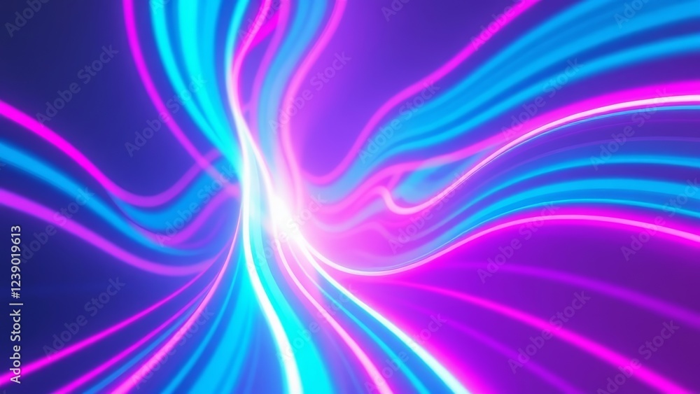 Obraz premium Abstract Neon Lines Graphic Design � Dynamic Light Background