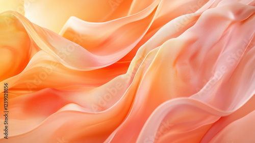 A mesmerizing abstract background with soft, radiant hues of sunset orange and peach, delicately transitioning with a watercolor-like effect