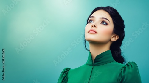 woman gazing at clouds in sky