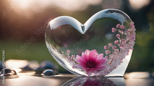 Heart shape for Love concept, Valentine's Day concepts. love symbol, concept for Valentine's Day, wedding etc. Heart elements for love concept design. AI generated image