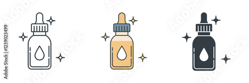 Massage Oil Bottle icon symbol vector illustration isolated on white background
